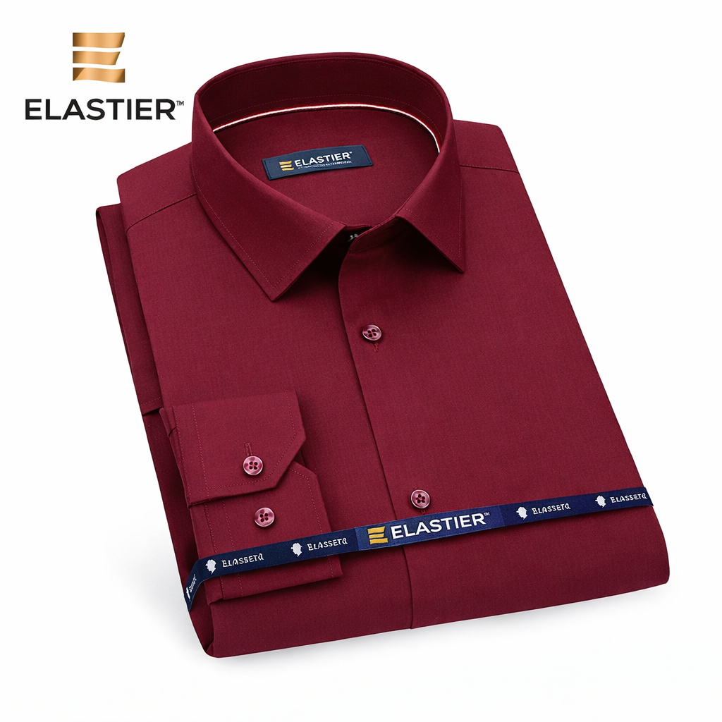 Camisa Social ELASTIER™ - Elastica, Não Amassa, Respirável, Impermeável, Antióleo e Antimancha