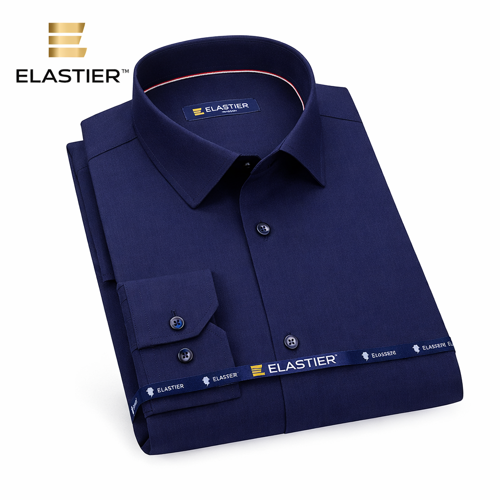 Camisa Social ELASTIER™ - Elastica, Não Amassa, Respirável, Impermeável, Antióleo e Antimancha