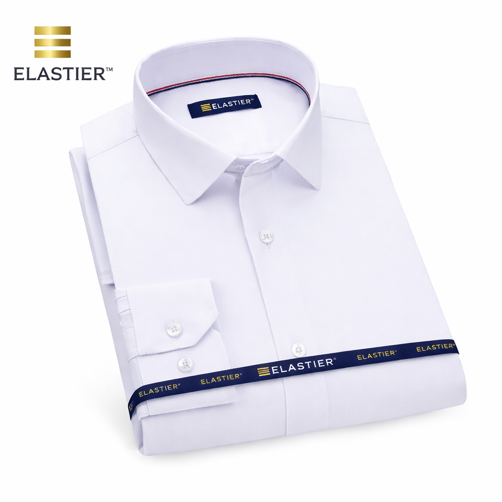 Camisa Social ELASTIER™ - Elastica, Não Amassa, Respirável, Impermeável, Antióleo e Antimancha